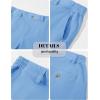 imageMAGCOMSEN Mens Casual Shorts 7 Inch Cotton Flat Front Shorts Lightweight Elastic Waist Summer Dress Shorts with PocketsAzure
