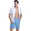 imageMAGCOMSEN Mens Casual Shorts 7 Inch Cotton Flat Front Shorts Lightweight Elastic Waist Summer Dress Shorts with PocketsAzure