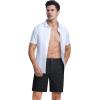 imageMAGCOMSEN Mens Casual Shorts 7 Inch Cotton Flat Front Shorts Lightweight Elastic Waist Summer Dress Shorts with PocketsBlack