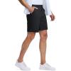 imageMAGCOMSEN Mens Casual Shorts 7 Inch Cotton Flat Front Shorts Lightweight Elastic Waist Summer Dress Shorts with PocketsBlack
