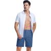 imageMAGCOMSEN Mens Casual Shorts 7 Inch Cotton Flat Front Shorts Lightweight Elastic Waist Summer Dress Shorts with PocketsBlue Grey
