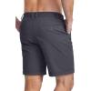 imageMAGCOMSEN Mens Casual Shorts 7 Inch Cotton Flat Front Shorts Lightweight Elastic Waist Summer Dress Shorts with PocketsDrak Grey