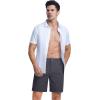imageMAGCOMSEN Mens Casual Shorts 7 Inch Cotton Flat Front Shorts Lightweight Elastic Waist Summer Dress Shorts with PocketsDrak Grey