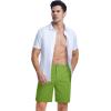 imageMAGCOMSEN Mens Casual Shorts 7 Inch Cotton Flat Front Shorts Lightweight Elastic Waist Summer Dress Shorts with PocketsFruit Green