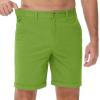 imageMAGCOMSEN Mens Casual Shorts 7 Inch Cotton Flat Front Shorts Lightweight Elastic Waist Summer Dress Shorts with PocketsFruit Green