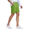 imageMAGCOMSEN Mens Casual Shorts 7 Inch Cotton Flat Front Shorts Lightweight Elastic Waist Summer Dress Shorts with PocketsFruit Green