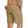 imageMAGCOMSEN Mens Casual Shorts 7 Inch Cotton Flat Front Shorts Lightweight Elastic Waist Summer Dress Shorts with PocketsKhaki