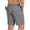imageMAGCOMSEN Mens Casual Shorts 7 Inch Cotton Flat Front Shorts Lightweight Elastic Waist Summer Dress Shorts with PocketsLight Grey