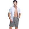 imageMAGCOMSEN Mens Casual Shorts 7 Inch Cotton Flat Front Shorts Lightweight Elastic Waist Summer Dress Shorts with PocketsLight Grey