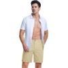 imageMAGCOMSEN Mens Casual Shorts 7 Inch Cotton Flat Front Shorts Lightweight Elastic Waist Summer Dress Shorts with PocketsLight Khaki