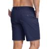 imageMAGCOMSEN Mens Casual Shorts 7 Inch Cotton Flat Front Shorts Lightweight Elastic Waist Summer Dress Shorts with PocketsNavy