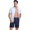 imageMAGCOMSEN Mens Casual Shorts 7 Inch Cotton Flat Front Shorts Lightweight Elastic Waist Summer Dress Shorts with PocketsNavy