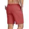 imageMAGCOMSEN Mens Casual Shorts 7 Inch Cotton Flat Front Shorts Lightweight Elastic Waist Summer Dress Shorts with PocketsRed