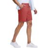 imageMAGCOMSEN Mens Casual Shorts 7 Inch Cotton Flat Front Shorts Lightweight Elastic Waist Summer Dress Shorts with PocketsRed