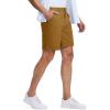 imageMAGCOMSEN Mens Casual Shorts 7 Inch Cotton Flat Front Shorts Lightweight Elastic Waist Summer Dress Shorts with PocketsTurmeric