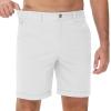 imageMAGCOMSEN Mens Casual Shorts 7 Inch Cotton Flat Front Shorts Lightweight Elastic Waist Summer Dress Shorts with PocketsWhite