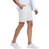 imageMAGCOMSEN Mens Casual Shorts 7 Inch Cotton Flat Front Shorts Lightweight Elastic Waist Summer Dress Shorts with PocketsWhite