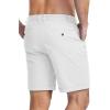 imageMAGCOMSEN Mens Casual Shorts 7 Inch Cotton Flat Front Shorts Lightweight Elastic Waist Summer Dress Shorts with PocketsWhite