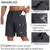 imageMAGCOMSEN Mens Hiking Cargo Shorts 9quot Quick Dry Lightweight Summer Casual Shorts for Men Work Golf Outdoor 5 PocketsDark Grey