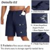 imageMAGCOMSEN Mens Hiking Cargo Shorts 9quot Quick Dry Lightweight Summer Casual Shorts for Men Work Golf Outdoor 5 PocketsNavy Blue