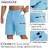imageMAGCOMSEN Mens Hiking Cargo Shorts 9quot Quick Dry Lightweight Summer Casual Shorts for Men Work Golf Outdoor 5 PocketsSky Blue