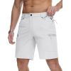 imageMAGCOMSEN Mens Hiking Shorts Lightweight Quick Dry Stretch Cargo Shorts with 5 Pockets Fishing Running Golf CyclingWhite