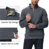 imageMAGCOMSEN Mens Sherpa Lined Quarter Zip Fleece Heavyweight Pullover Winter Warm SweatshirtsDark Grey