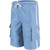 imageMAGCOMSEN Mens Swim Trunks with Mesh Liner 4 Pockets Quick Dry Beachwear Swimuits Board ShortsLight Blue