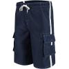 imageMAGCOMSEN Mens Swim Trunks with Mesh Liner 4 Pockets Quick Dry Beachwear Swimuits Board ShortsPeacock Blue