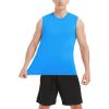 imageMAGCOMSEN Mens Tank Top Cotton Muscle Workout Gym Shirts Moisture Wicking Lightweight Summer Casual Sleeveless ShirtsAzure