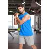 imageMAGCOMSEN Mens Tank Top Cotton Muscle Workout Gym Shirts Moisture Wicking Lightweight Summer Casual Sleeveless ShirtsAzure