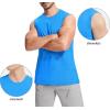 imageMAGCOMSEN Mens Tank Top Cotton Muscle Workout Gym Shirts Moisture Wicking Lightweight Summer Casual Sleeveless ShirtsAzure