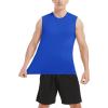 imageMAGCOMSEN Mens Tank Top Cotton Muscle Workout Gym Shirts Moisture Wicking Lightweight Summer Casual Sleeveless ShirtsColor Blue