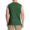 imageMAGCOMSEN Mens Tank Top Cotton Muscle Workout Gym Shirts Moisture Wicking Lightweight Summer Casual Sleeveless ShirtsDark Grey Green