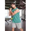imageMAGCOMSEN Mens Tank Top Cotton Muscle Workout Gym Shirts Moisture Wicking Lightweight Summer Casual Sleeveless ShirtsGrey Green