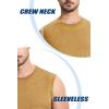 imageMAGCOMSEN Mens Tank Top Cotton Muscle Workout Gym Shirts Moisture Wicking Lightweight Summer Casual Sleeveless ShirtsHeather Turmeric