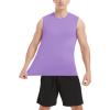 imageMAGCOMSEN Mens Tank Top Cotton Muscle Workout Gym Shirts Moisture Wicking Lightweight Summer Casual Sleeveless ShirtsLight Purple