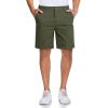 imageMAGCOMSEN Mens Casual Shorts 7 Inch Cotton Flat Front Shorts Lightweight Elastic Waist Summer Dress Shorts with PocketsArmy Green