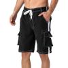 imageMAGCOMSEN Mens Swim Trunks with Mesh Liner 4 Pockets Quick Dry Beachwear Swimuits Board ShortsBlack