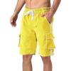 imageMAGCOMSEN Mens Swim Trunks with Mesh Liner 4 Pockets Quick Dry Beachwear Swimuits Board ShortsYellow