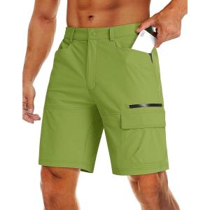 imageMAGCOMSEN Mens Hiking Cargo Shorts 9quot Quick Dry Lightweight Summer Casual Shorts for Men Work Golf Outdoor 5 PocketsApple Green