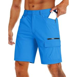 imageMAGCOMSEN Mens Hiking Cargo Shorts 9quot Quick Dry Lightweight Summer Casual Shorts for Men Work Golf Outdoor 5 PocketsAzure