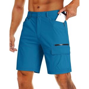 imageMAGCOMSEN Mens Hiking Cargo Shorts 9quot Quick Dry Lightweight Summer Casual Shorts for Men Work Golf Outdoor 5 PocketsBlue Green