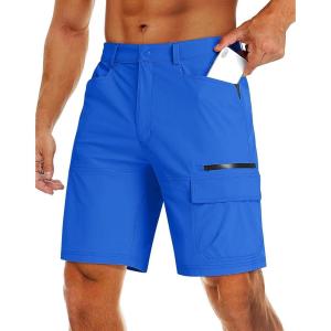 imageMAGCOMSEN Mens Hiking Cargo Shorts 9quot Quick Dry Lightweight Summer Casual Shorts for Men Work Golf Outdoor 5 PocketsBright Blue