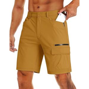 imageMAGCOMSEN Mens Hiking Cargo Shorts 9quot Quick Dry Lightweight Summer Casual Shorts for Men Work Golf Outdoor 5 PocketsGinger