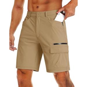 imageMAGCOMSEN Mens Hiking Cargo Shorts 9quot Quick Dry Lightweight Summer Casual Shorts for Men Work Golf Outdoor 5 PocketsKhaki