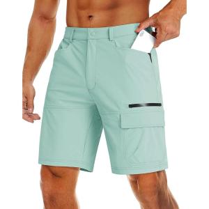 imageMAGCOMSEN Mens Hiking Cargo Shorts 9quot Quick Dry Lightweight Summer Casual Shorts for Men Work Golf Outdoor 5 PocketsLight Lake Blue