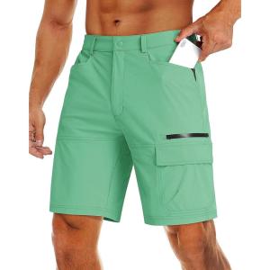 imageMAGCOMSEN Mens Hiking Cargo Shorts 9quot Quick Dry Lightweight Summer Casual Shorts for Men Work Golf Outdoor 5 PocketsMint Green