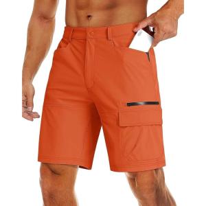 imageMAGCOMSEN Mens Hiking Cargo Shorts 9quot Quick Dry Lightweight Summer Casual Shorts for Men Work Golf Outdoor 5 PocketsOrange