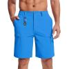 imageMAGCOMSEN Mens Hiking Shorts 5 Pockets WaterResistant Ripstop Quick Dry Outdoor Cargo Fishing Tactical ShortsAzure